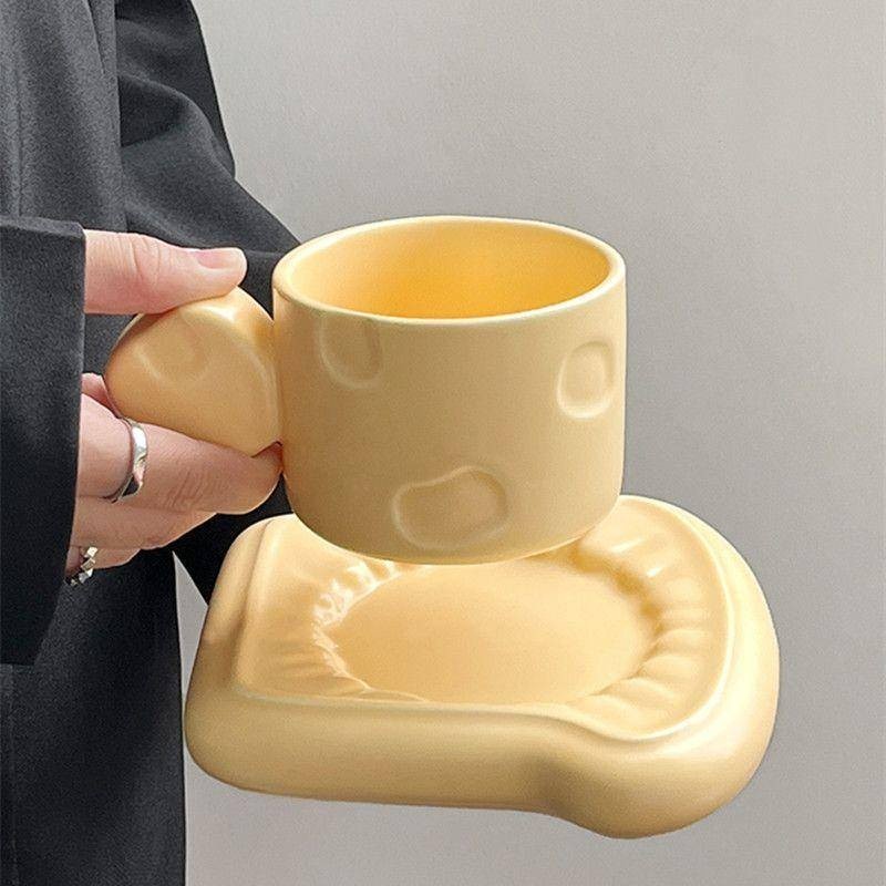 【奶fufu起司陶瓷杯】創意  可愛生日禮物  水杯  家用馬克杯  辦公室咖啡杯疊