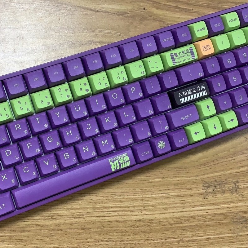 ♞,♘現貨- 《EVA初號機》主題鍵帽  XDA 五面熱昇華 PBT 120小全套