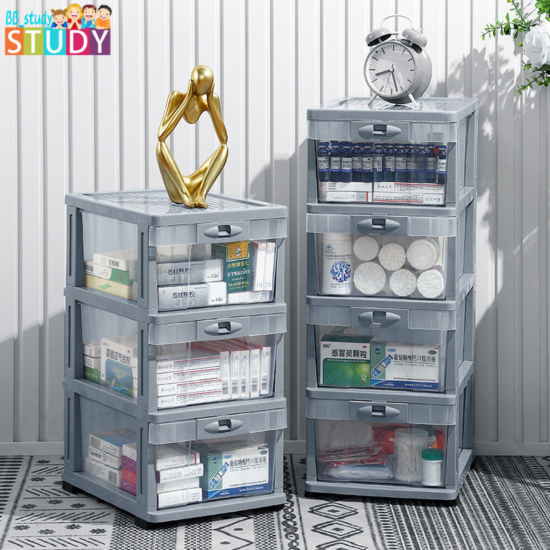 【熱銷】 抽屜式藥品收納盒大容量附滑輪鎖扣醫藥櫃透明醫藥箱家用多層藥箱