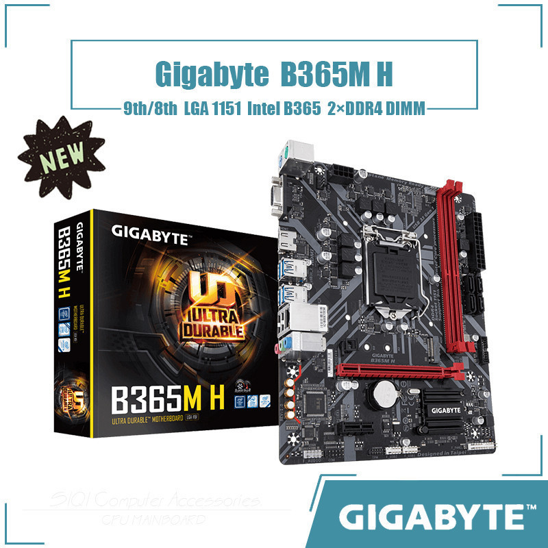 英特爾 技嘉 B365M H 主板 LGA 1151 2xDDR4 DIMM 使用 Intel B365 芯片組 Mic