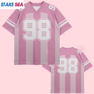 Jersey Coquette Oversized 09韓風時尚球衣平價T恤男女夏季蝴蝶結v-ne頂級情侶運動衫定製名稱