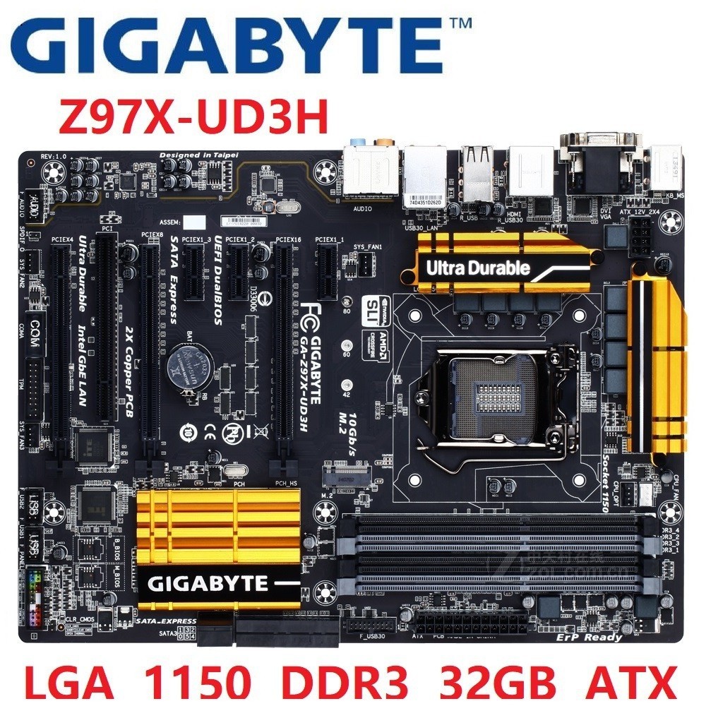 ♞技嘉 GA-Z97X-UD3H主板LGA 1150 DDR3 USB3.0 32G 桌面主板