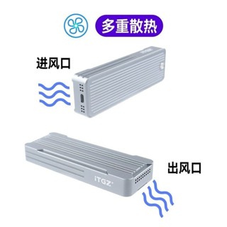 ♞,♘♞ITGZ m2移動固態硬碟盒帶風扇NVMe/sata雙協議散熱外接手機電腦psm.2 ssd m.2 外接盒