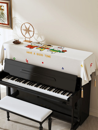 可愛卡通鋼琴罩防塵蓋布電鋼琴琴頂半罩遮灰布電子琴通用罩布布藝