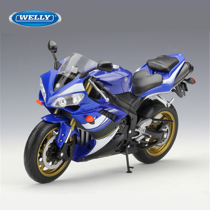 山葉 Welly 1:10 YAMAHA YZF-R1 合金賽車壓鑄金屬街頭越野摩托車模型收藏兒童禮物