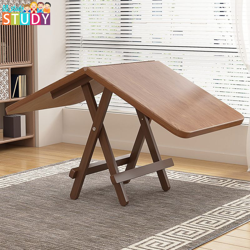 中式折疊桌便攜式小桌子簡易折疊餐桌小戶型飯桌實木方桌家用方折桌