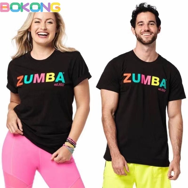 Zumba Wear 新款平價女式瑜伽服健美操跑步服健身服短袖尊巴服 T 恤男式運動上衣