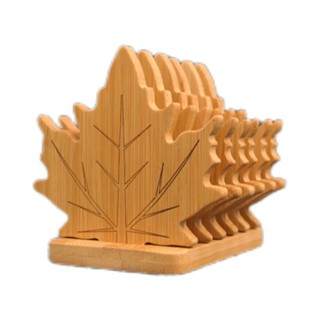 【臺灣出貨】實木創意楓葉隔熱墊餐桌墊創意家用防止燙手鍋墊杯墊木質擺件碗墊
