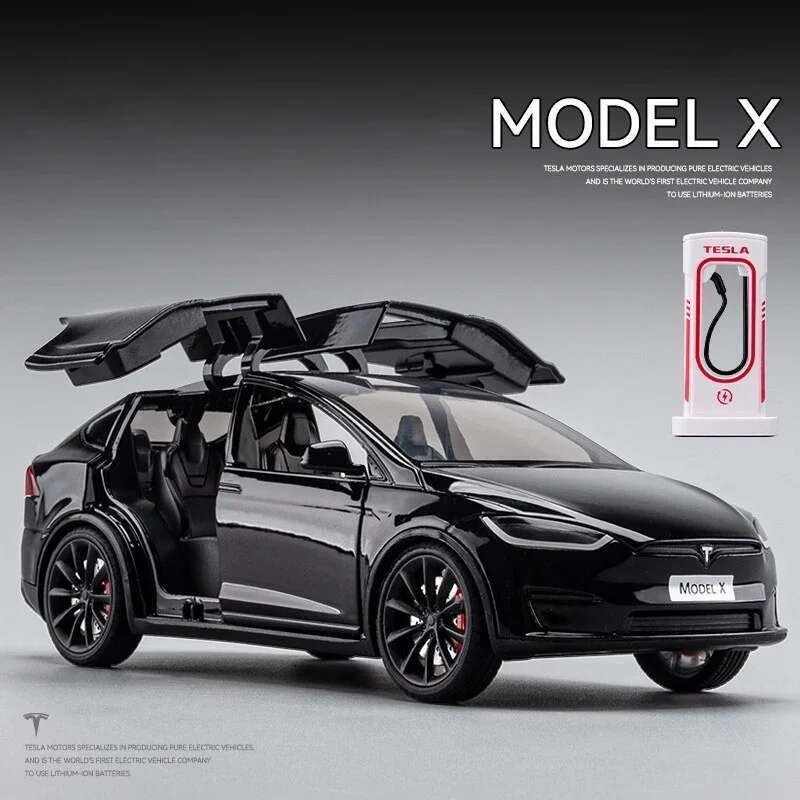 1:24 X Tesla 3 合金壓鑄汽車模型兒童單人和輕型玩具收藏生日