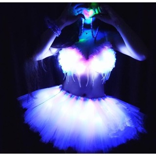 LED發光裙TUTU BRA電音節音樂節蹦迪服表演服表演蓬蓬裙派對PARTY
