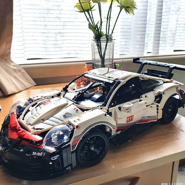 🚚快速發貨🚚 生日禮物  相容於樂高保時捷911RSR積木跑車模型成人兒童男孩組裝玩具模型賽車