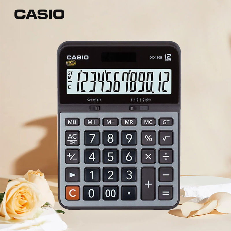 Casio卡西歐小算盤DX-120B學生商務辦公大號金屬面板計算機 包郵