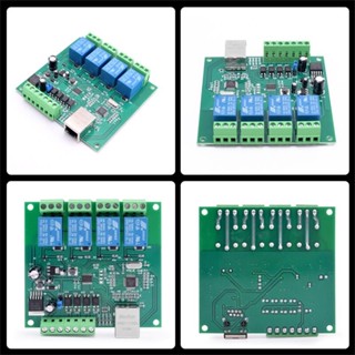 ♞,♘,♙賽博裝備聯動鋪DC12V-24V 4路網路繼電器模組支援UDP模式TCP客戶端模式TCP