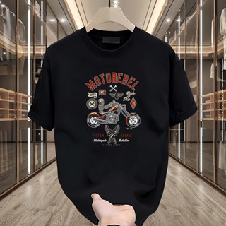 【Oversize】華夫格新款220Gsm潮流插畫圓領純棉T恤情侶中性襯衫T恤團隊上衣印花黑色白色S-2Xl圖形透氣T