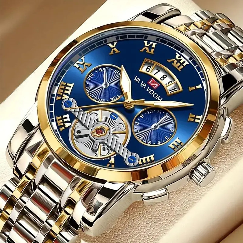 Relogio Masculino 頂級品牌男士豪華手錶不銹鋼發光時鐘休閒時尚 3Bar 防水戶外 Spo