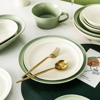 青森碗碟套裝家用北歐陶瓷碗盤筷組合ins風餐具禮盒套裝