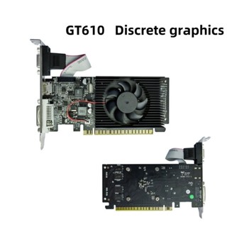 ♞,♘原裝獨立顯示卡GT610 1GB DDR3單風扇GPU 64 Bit 1000Mhz SDDR3 HDMI VGA