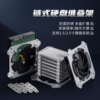 ♞,♘,♙臺式電腦3.5寸風扇位硬碟架2.5SSD擴展架HDD機械硬碟堆疊轉接支架