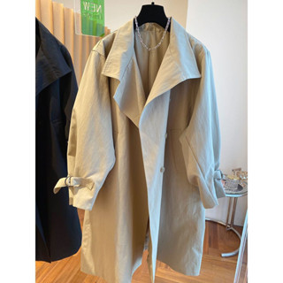 A新款熱賣 【店鋪熱銷】歐美風大尺碼300斤休閒大衣外套女英倫風衣中長款春秋季上衣女寬鬆
