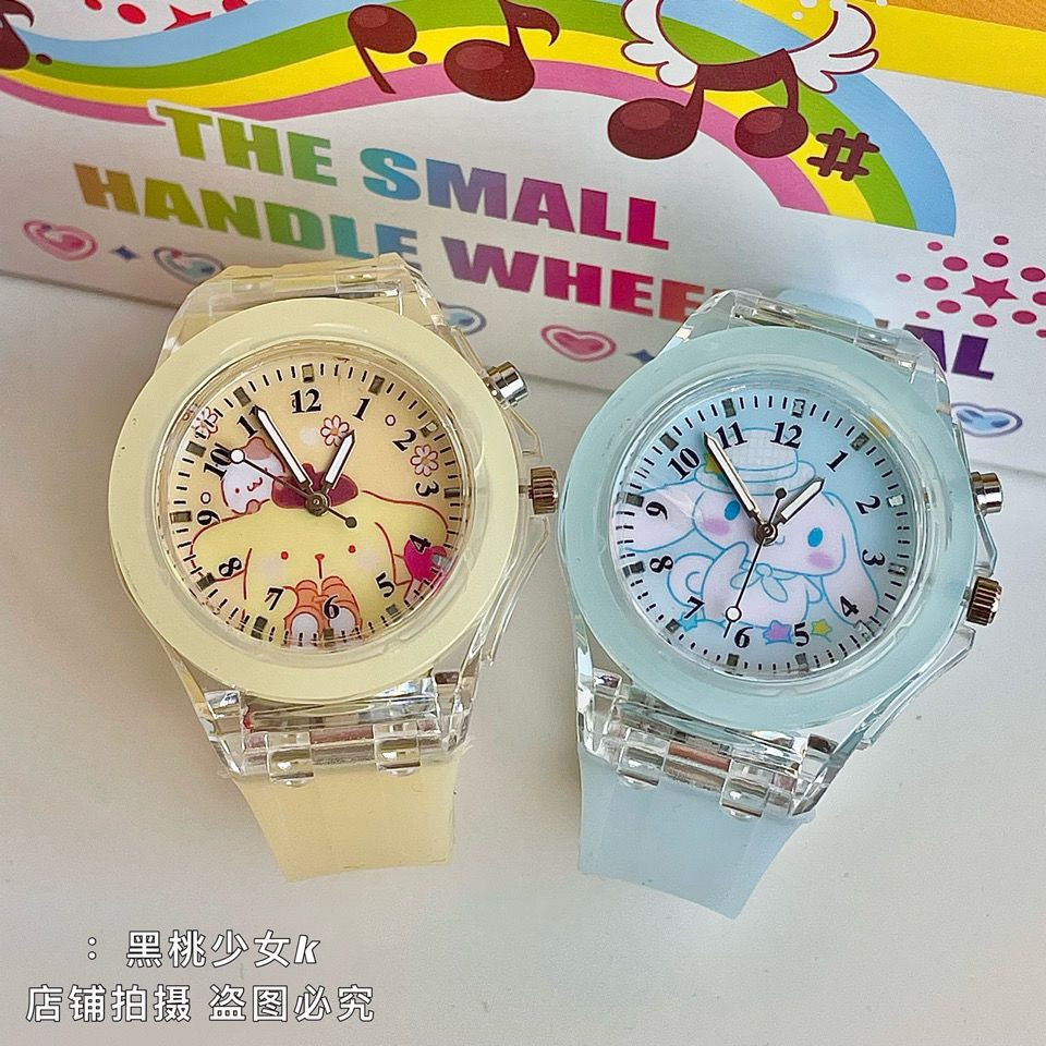 ✨現貨速發✨ 兒童手錶  新款三麗鷗限定獨家果凍夜光手錶Kitty美樂蒂卡通少女心手錶
