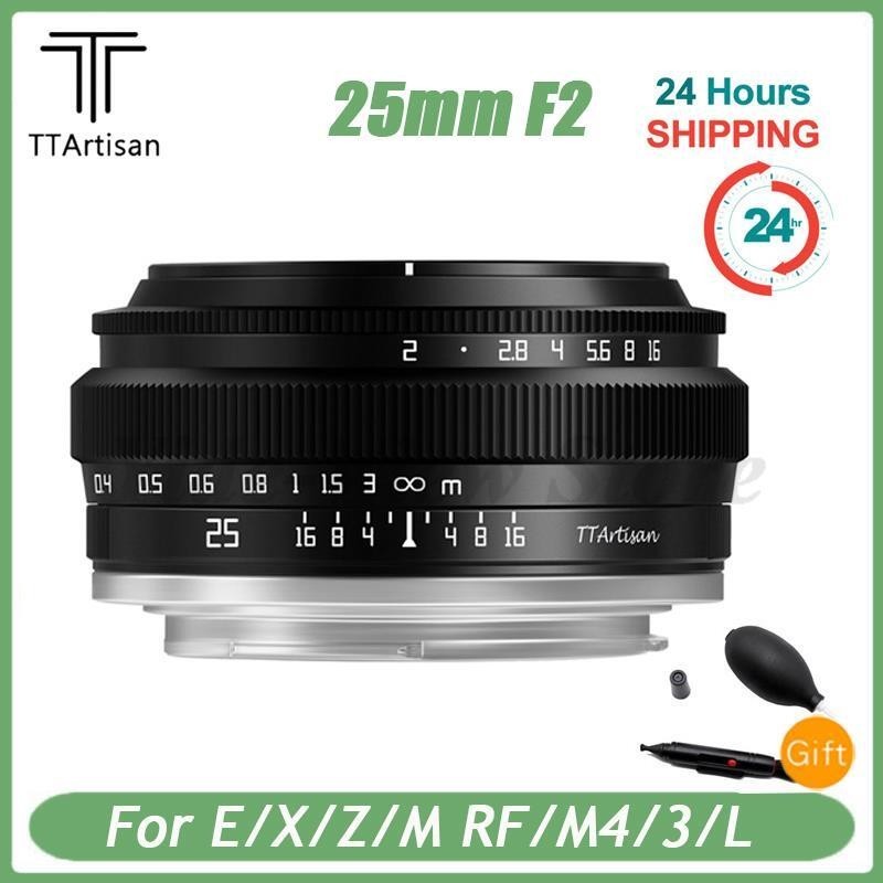 尼康 佳能 國際牌 Ttartisan 25mm F2 APS-C 相機鏡頭適用於索尼 E Fujifilm X Nik