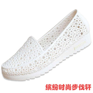 【夏季新款】超軟平底白色洞洞鞋 | 護士媽媽工作涼鞋