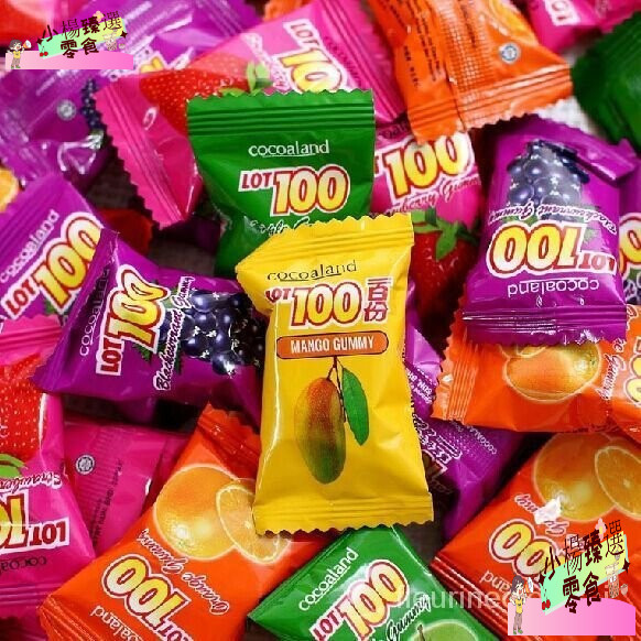 馬來西亞進口糖果LOT100一百份果汁軟糖150g芒果味QQ橡皮糖果零食