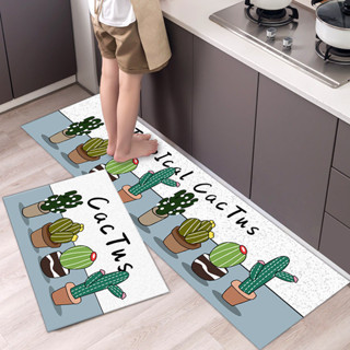 綠色盆栽印花簡約線條廚房地毯入口浴室防滑吸水墊