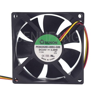 ♞全新 PE80252B3-000U-G99 DC 24V 3.29W 80x80x25mm 3 線伺服器散熱風扇