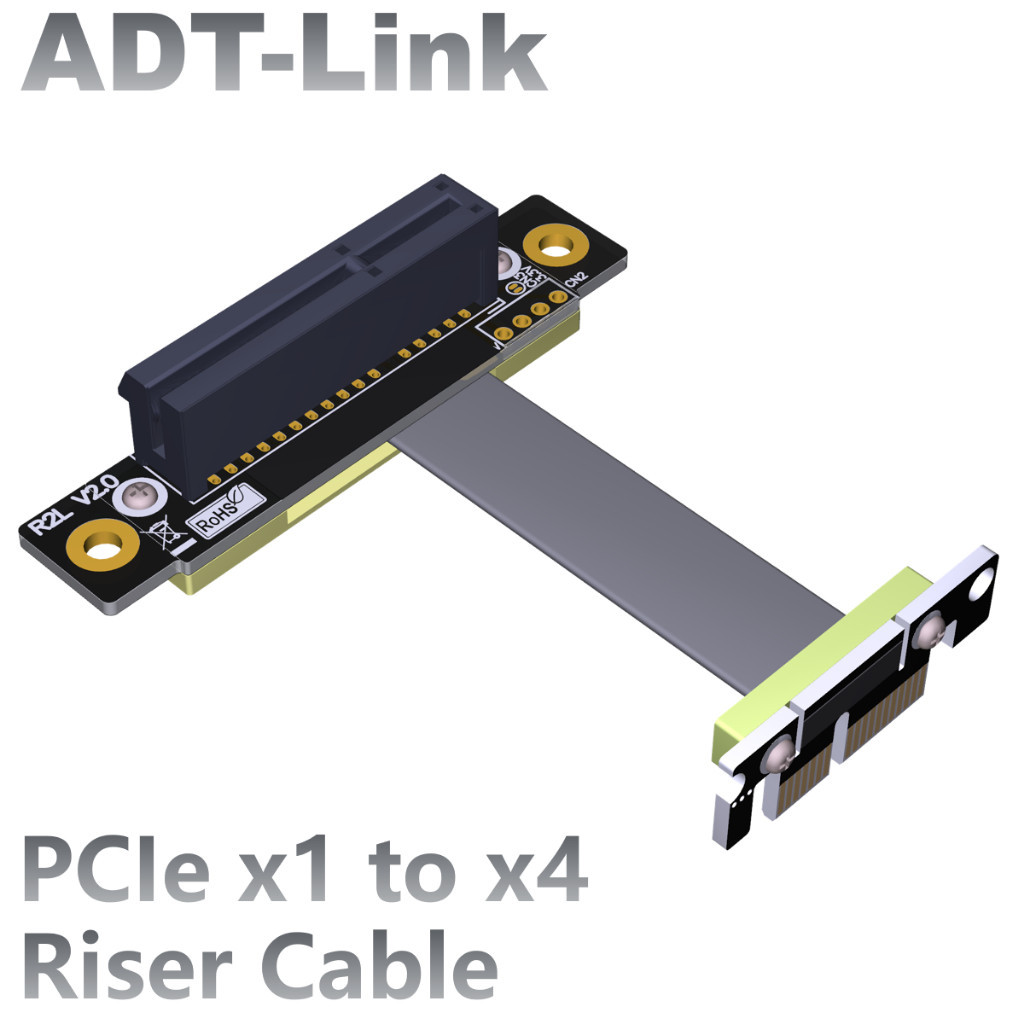 [訂製]ADT-Link PCIe 3.0 x4延長線轉接x1 支援網卡硬碟卡 3.0雙直角 ADT工廠直銷