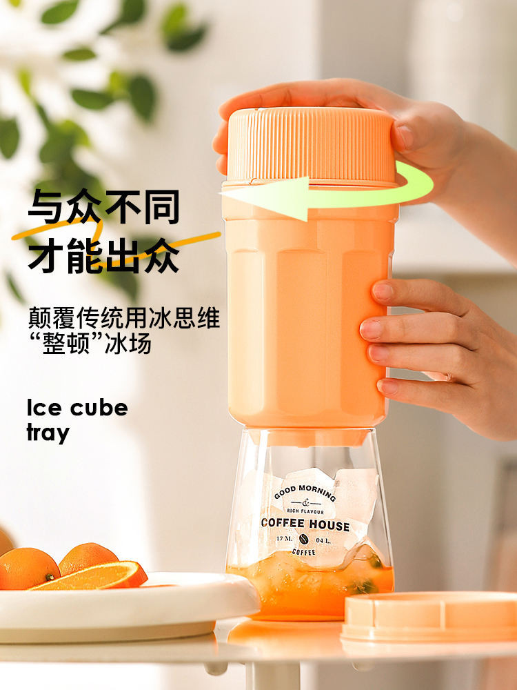 現貨熱銷 旋轉式扭冰樂杯冰格模具食品級凍冰塊自製冰箱帶蓋儲存密封製冰盒