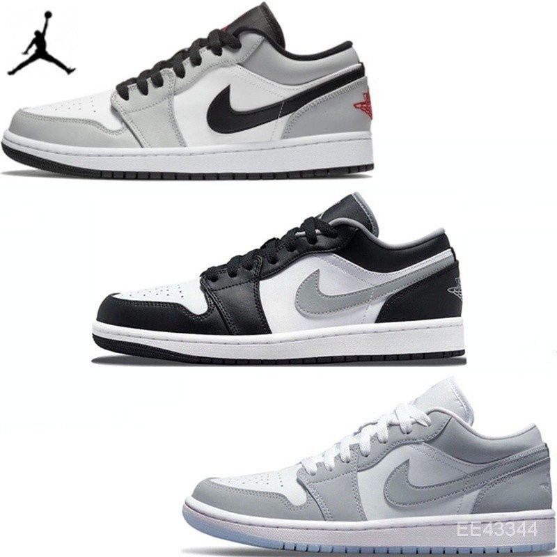 2024nike Air 1 Low Grey 白色女鞋煙灰色男鞋 AJ1 低幫運動鞋 Air Jordan 1 籃球鞋