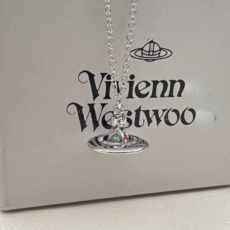 西太後 Vivienne Westwood 迷你薄荷綠土星項鍊女款 ORB 立體星球鎖骨鏈簡約項鍊