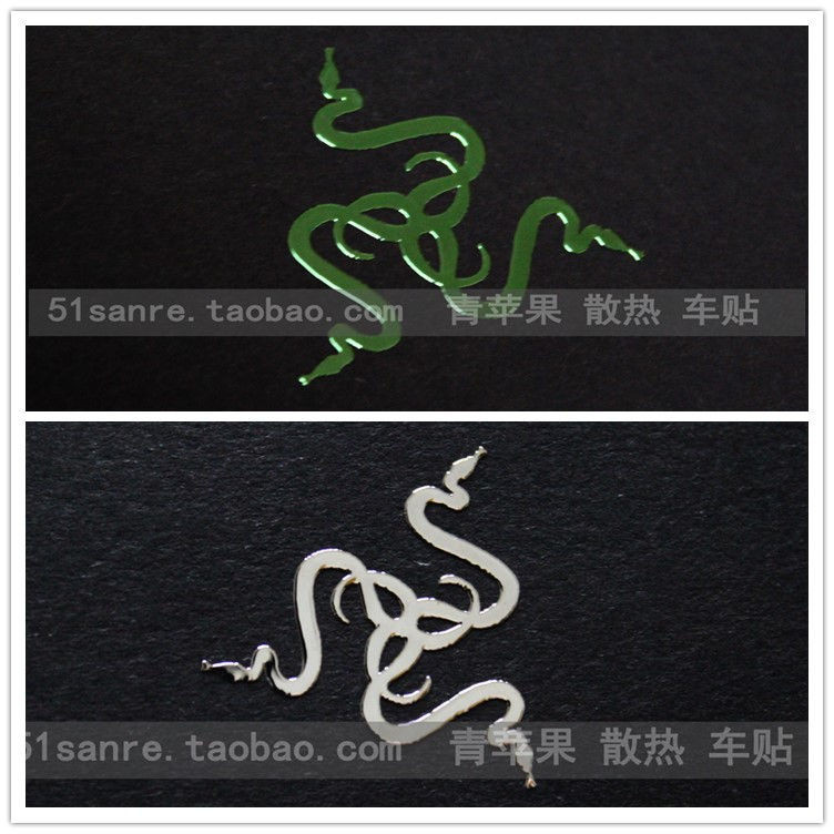 新款 金屬貼 貼花 LOGO RAZER 雷蛇 標誌 LOGO 金屬貼 金屬貼紙 薄貼 鍵盤手機電腦裝飾貼