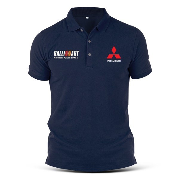 Polo T 恤 Sulam Mitsubishi Ralliart 休閒賽車隊 Evo Lancer Motorspo