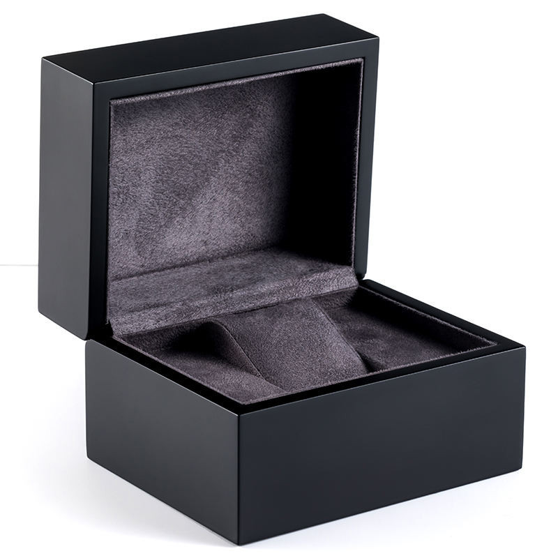 高檔實木表盒單個男女腕錶禮盒情人節經典黑色紅色手錶盒子定做