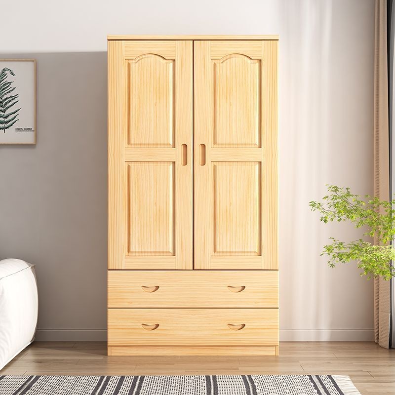 🔥簡木居🔥 兒童實木小衣櫃家用臥室全實木大衣櫥現代簡約開門純原木松木衣櫃
