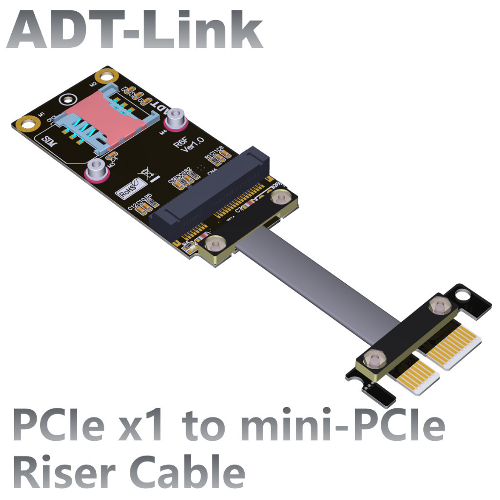 ♞[訂製]ADT-Link PCIe x1延長線 轉接mini PCIe 無線網卡mini-PCIe 排線 ADT工廠直