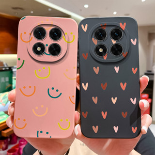 XIAOMI REDMI 適用於小米紅米 Note 14 Pro 4G 手機殼多彩愛心表情方形防汙防震防摔矽膠後蓋適用於