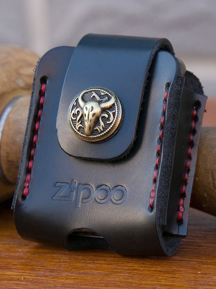古道火機包打火機保護套 適用ZIPPO皮套復古便攜黑色真皮手工定做