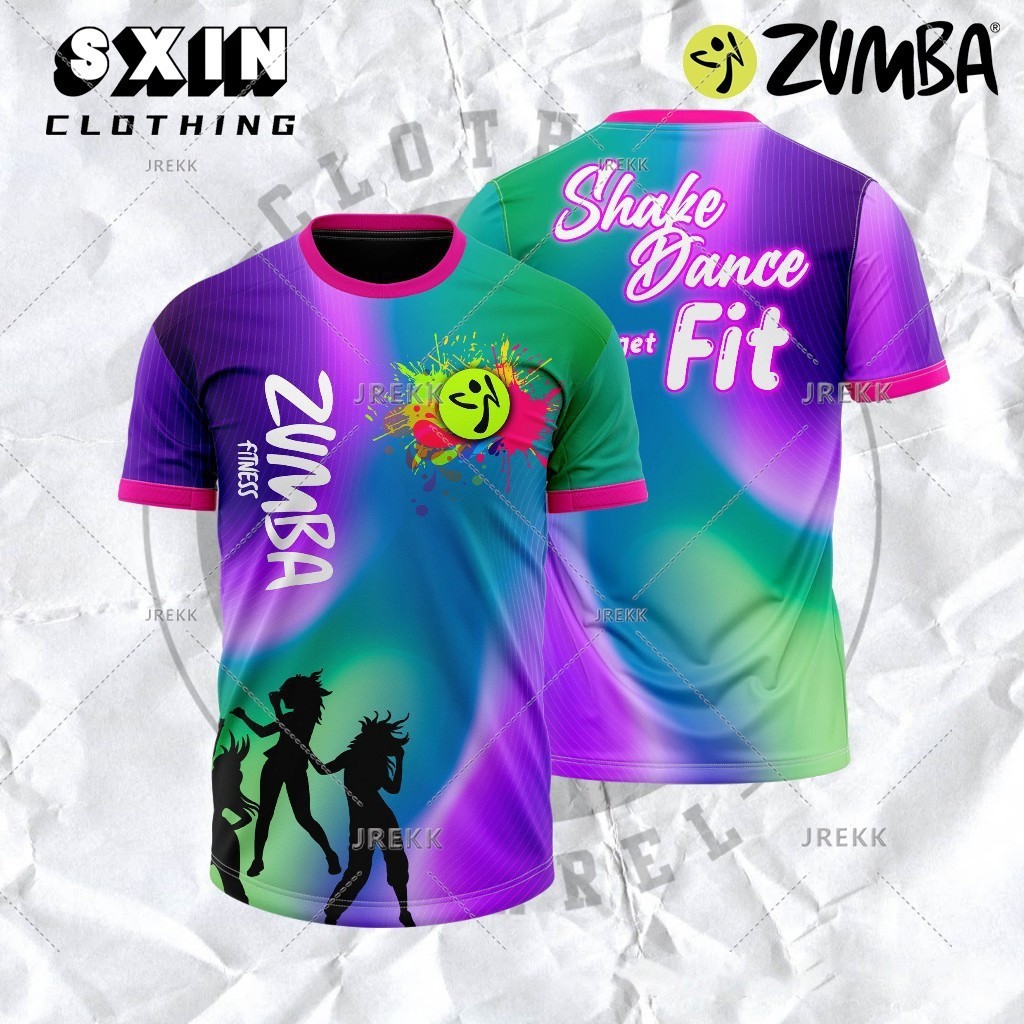 Zumba 健身套裝新設計紮染 t 恤女式男式加大碼彩色 Dryfit 寬鬆版型中性漂移球衣 t 恤女