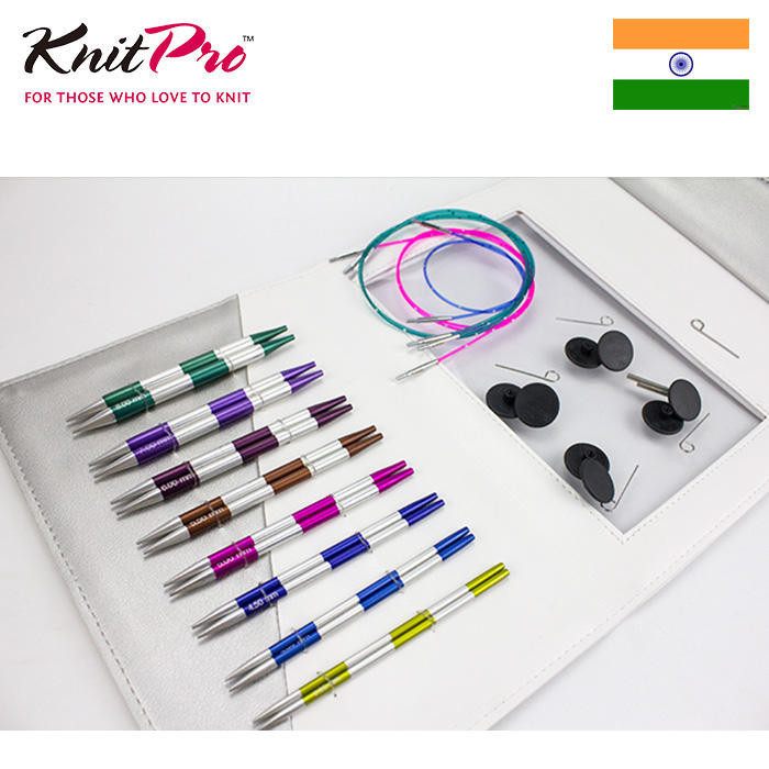 Knitpro Smartstix鋁製常規針頭可拆卸環針套裝編織工具3.5-8.0mm