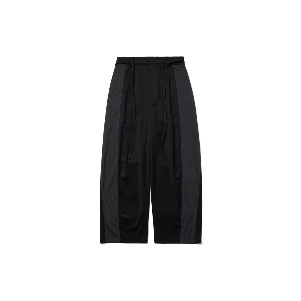 [FLOMMARKET]MELSIGN April Stripe Splicing Trousers 拼色 條紋長褲 黑
