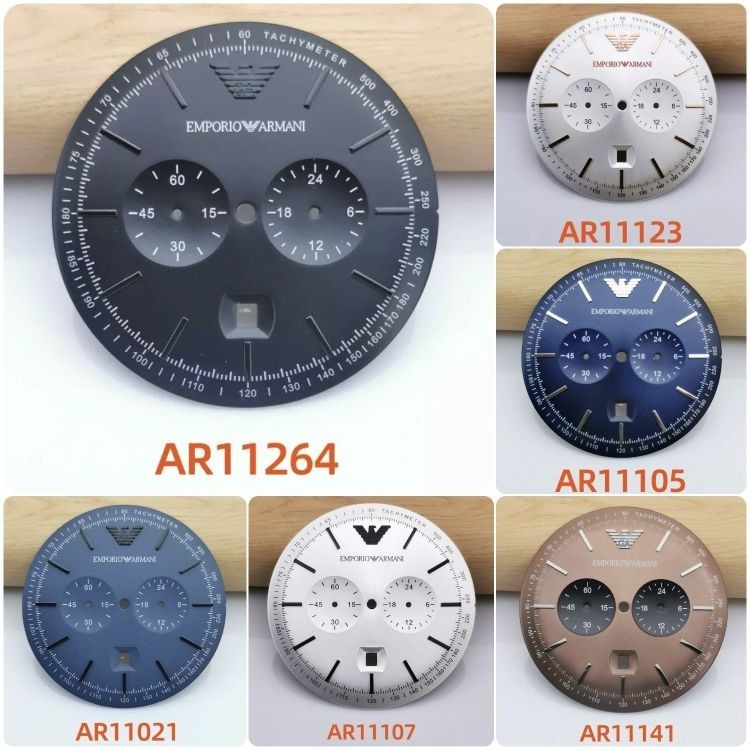 適配阿瑪尼石英錶盤男AR11105刻度盤11023表面字面38.5MM五針表蓋
