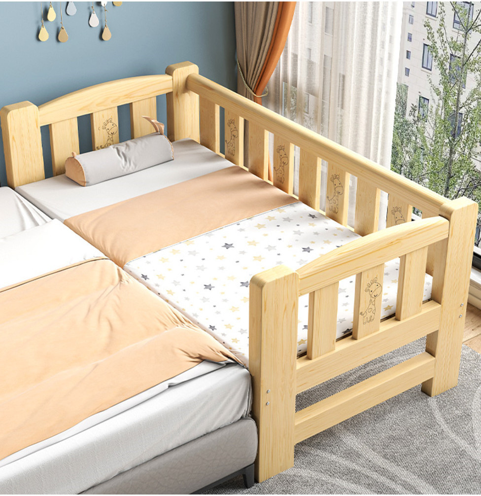 兒童拼接床加寬床大人可睡實木床男女孩嬰兒小床大床邊擴床實木床