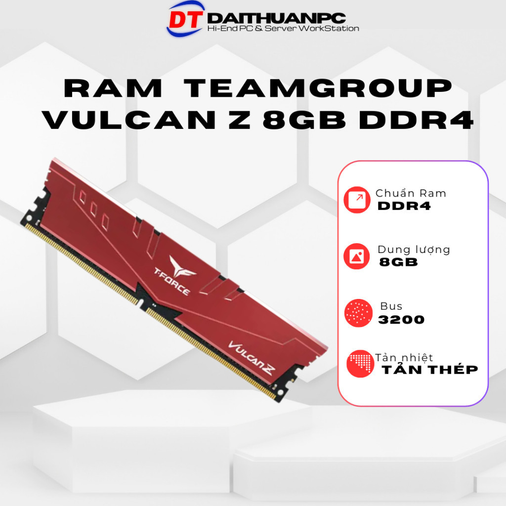 ♞,♘,♙Teamgroup Vulcan Z 8GB 內存 (1x8GB) DDR4 3200Mhz