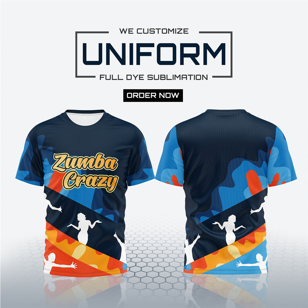 完全昇華,團隊服裝 Zumba T 恤 3D 打印 T 恤