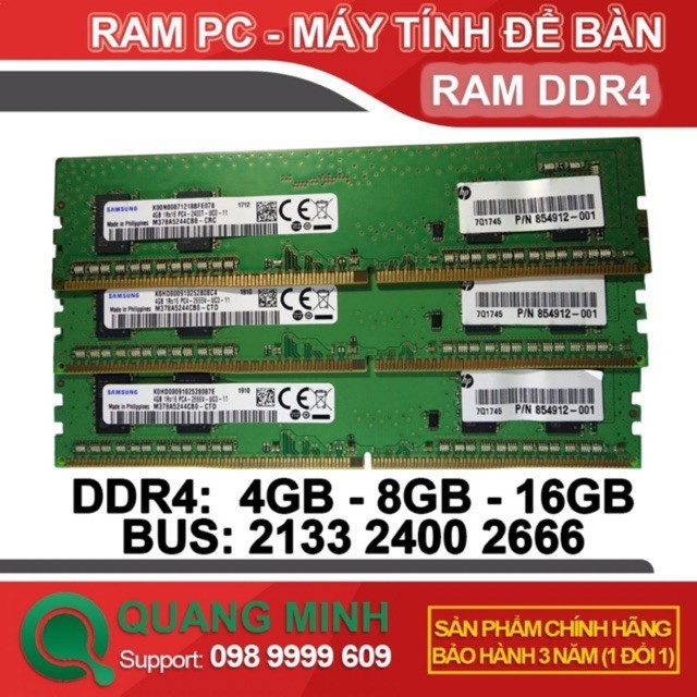 ♞,♘Ram DDR4 4GB、8GB、16GB 總線 2133 / 2400 / 2666 適用於台式電腦