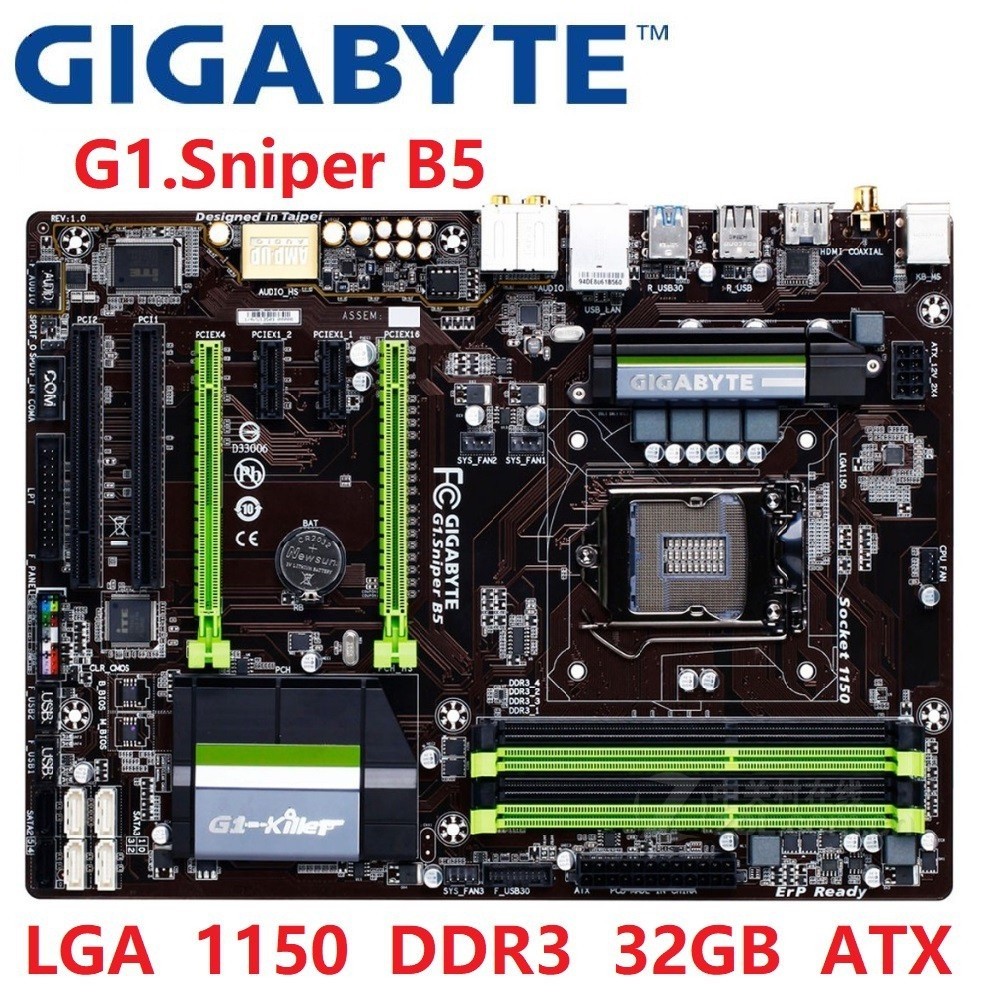 ♞,♘原裝拆機技嘉gb G1. Sniper B5 LGA 1150 DDR3 適用於i3 i5 i7 二手主板