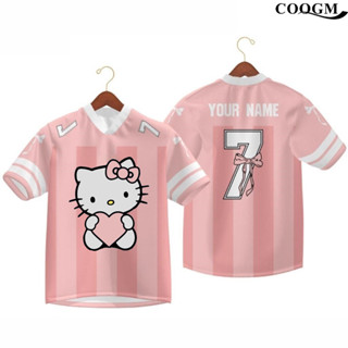 【球衣定製名稱】Coquette Oversized Style 肩貼短袖 T 恤 UNISEX 夏季上衣情侶 V 領運